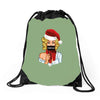 pop art christmas Drawstring Bags