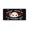 November Peeking Out Baby Boy License Plate