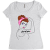 girl power survivor breast cancer Women's Triblend Scoop T-shirt