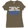 bernie sanders kicking ass for middle class president Ladies Fitted T-Shirt