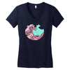 japanese pastel kawaii anime meme surf beach wave Women's V-Neck T-Shirt