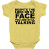 rude slogan Baby Onesie