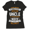 Super Cool Uncle Of A Freaking Awesome Niece Ladies Fitted T-Shirt