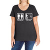 fishing   problem solved mens funny Ladies Curvy T-Shirt