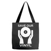 save our vinyl dj club Tote Bags