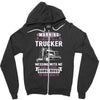 Warning I Belong To A Trucker Zipper Hoodie