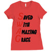 saved with amazing grace Ladies Fitted T-Shirt