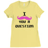 i mustache you a question pink mustache Ladies Fitted T-Shirt