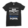 awesome poppa Ladies Fitted T-Shirt