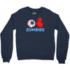 i heart zombies scary eye bloody heart halloween Crewneck Sweatshirt