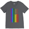 rainbow american flag V-Neck Tee