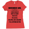 Super November Girl Ladies Fitted T-Shirt