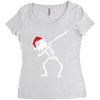 skeleton dabbing christmas Women's Triblend Scoop T-shirt