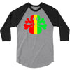rasta skull and crossbones 3/4 Sleeve Shirt