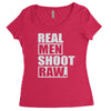 real men shoot raw Women's Triblend Scoop T-shirt
