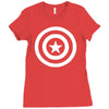 capitan america sticker vinyl decal Ladies Fitted T-Shirt