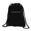 friends tv show parody christmas Drawstring Bags