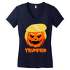 trumpkin funny donald trump pumpkin Women's V-Neck T-Shirt