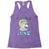 unicorns are born in june cute unicorn Racerback Tank