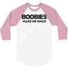 boobies make me smile 3/4 Sleeve Shirt