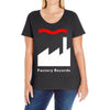 factory records   retro record label   mens music Ladies Curvy T-Shirt