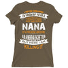Super Cool Nana Of A Freaking Awesome Granddaughter Ladies Fitted T-Shirt