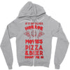 horror movies, pizza and beer Zipper Hoodie