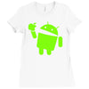 android eats apple Ladies Fitted T-Shirt