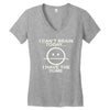 i cant brain today Women's V-Neck T-Shirt