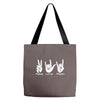 peace love rock funny Tote Bags