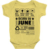 Born In June Baby Onesie