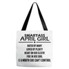 Smartass April Girl Tote Bags