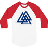 valknutr knoten der gefallenen odin nordisch symbol aspekte wotan 3/4 Sleeve Shirt