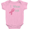 junior's breast cancer awareness i wear pink Baby Onesie