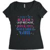 don't be jealous just because i'm a super cute november girl Women's Triblend Scoop T-shirt