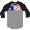 american freedom flag 3/4 Sleeve Shirt