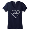 bitches heart Women's V-Neck T-Shirt