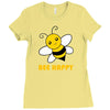 bee happy Ladies Fitted T-Shirt