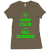 keep calm and kill zombies Ladies Fitted T-Shirt