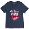 quens are born [your date] V-Neck Tee