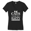 cats make me happy Women's V-Neck T-Shirt