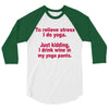 drink wine in ractangle 3/4 Sleeve Shirt