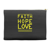 faith, hope and love Accessory Pouches