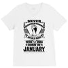 Never Underestimate Old Man Who Was Born January V-Neck Tee