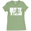 muay thai mma gym sport gym train Ladies Fitted T-Shirt