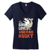 This Girl Loves Siberian Husky Women's V-Neck T-Shirt