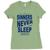 official t shirt mens you me at six sinners never sleep big all sizes Ladies Fitted T-Shirt