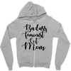 badass feminist cat mom Zipper Hoodie