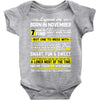 Legends Are Born In November Baby Onesie