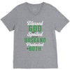 blessed god by spoiled by my husband protected by both V-Neck Tee